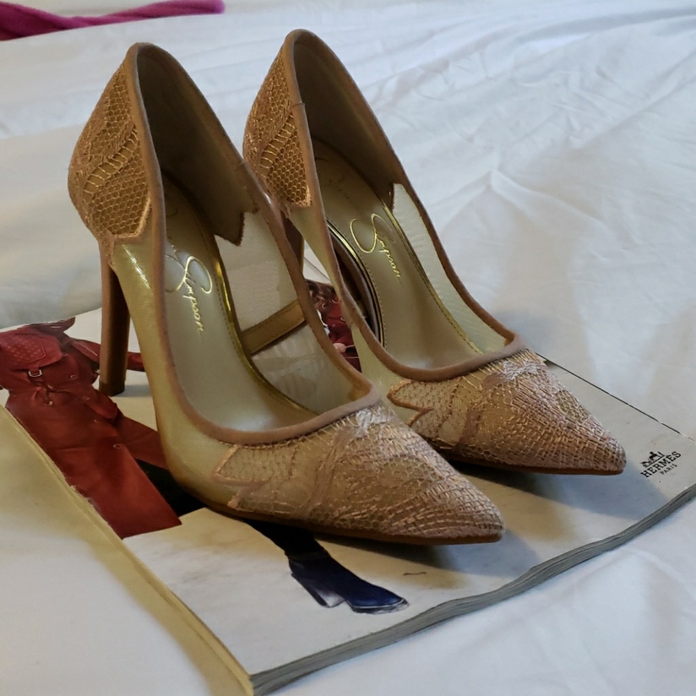 JESSICA SIMPSON heels - pale pink - size 5.5